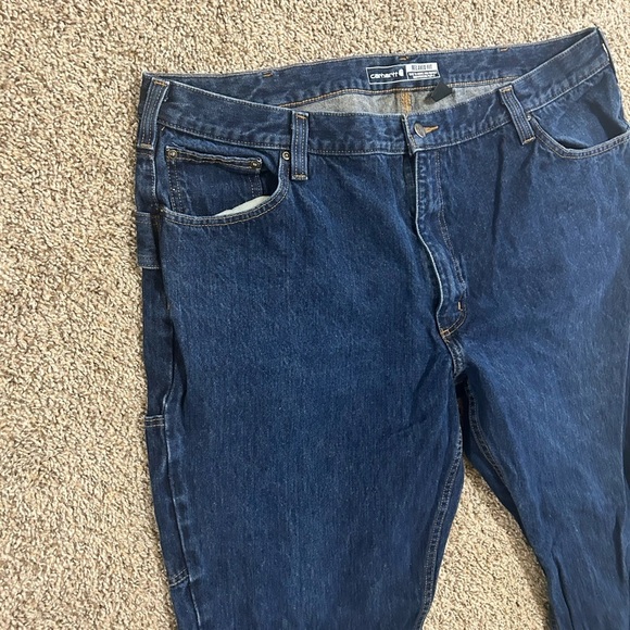 Carhartt Rugged Flex Relaxed Fit 5 Pocket Utility Jean Blue Cotton Mens Sz 42x30 - Picture 4 of 9